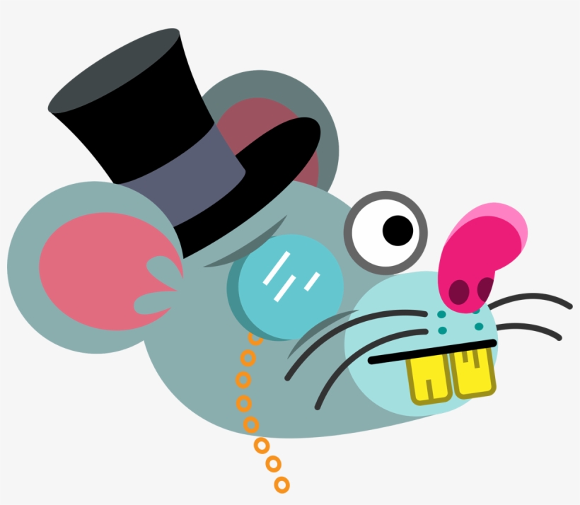 Rat With Top Hat And Monocle - Rat Emojis, transparent png #3153550