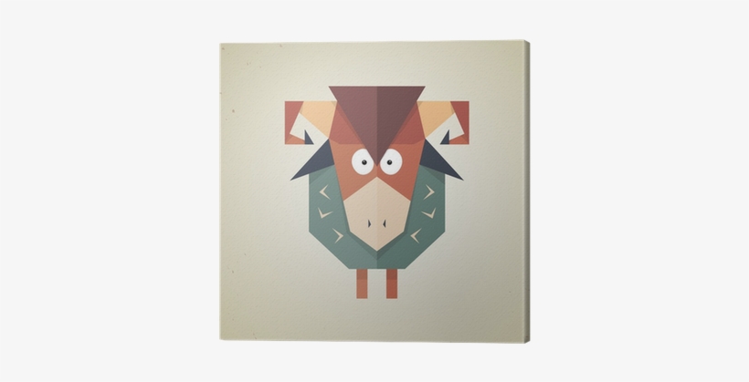Cute Origami Sheep From Folded Paper Canvas Print • - Origami, transparent png #3153932