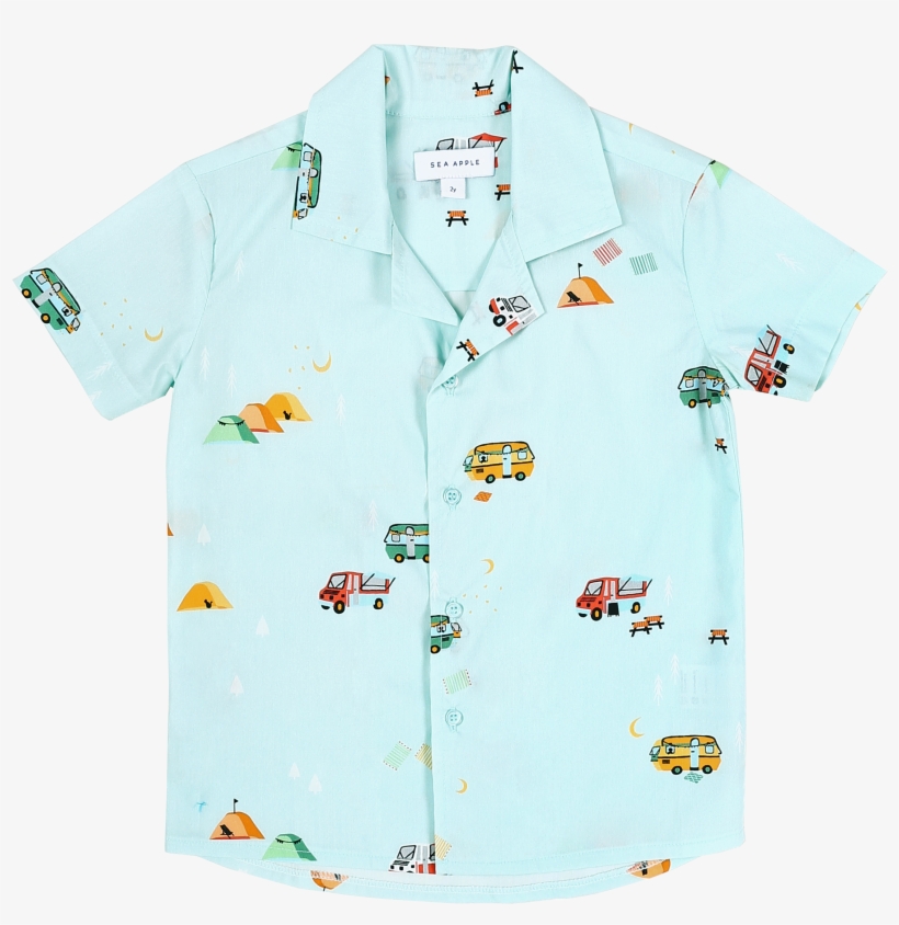 Campsite Blue Hawaiian Shirt, transparent png #3154001