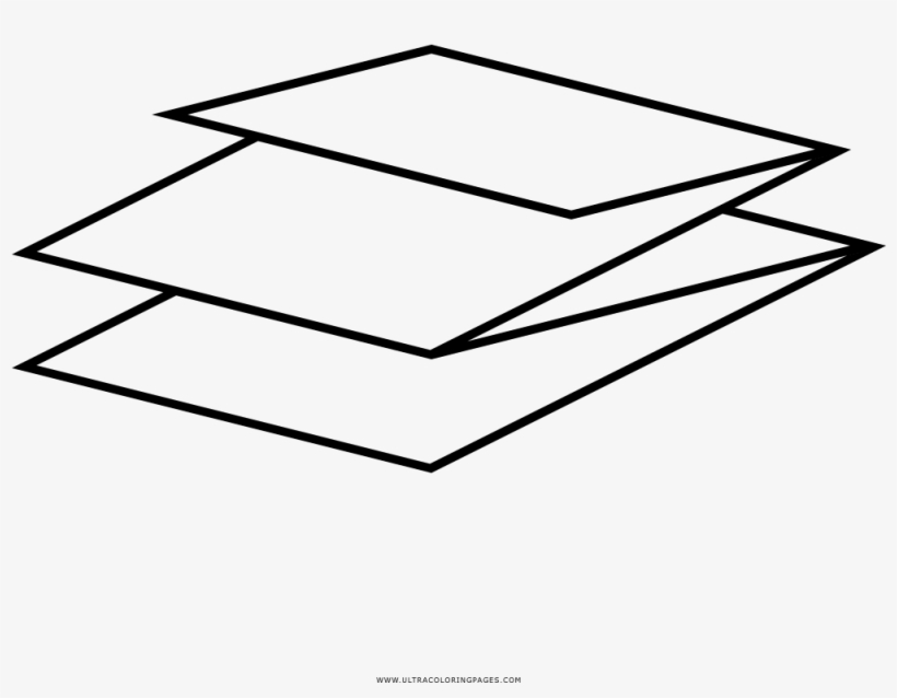 Folded Paper Coloring Page - Drawing, transparent png #3154133