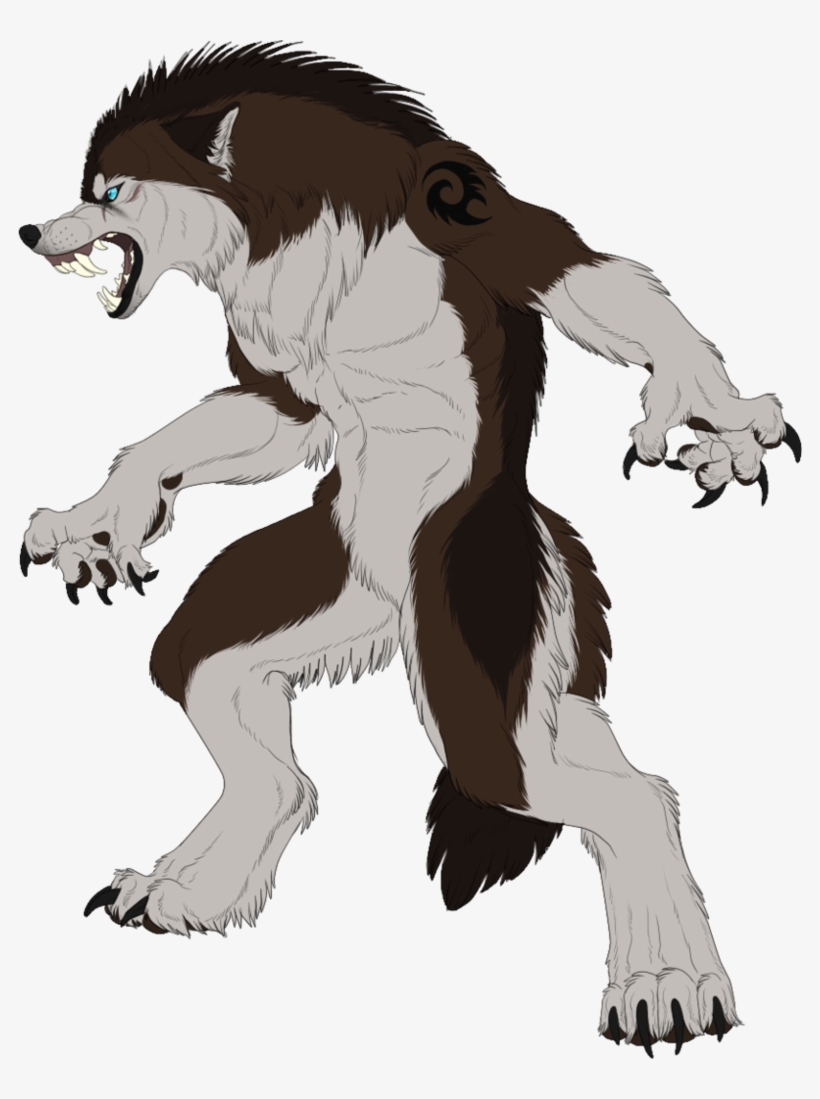 Drawn Wolfman Mixed Animal - Werewolf, transparent png #3154159