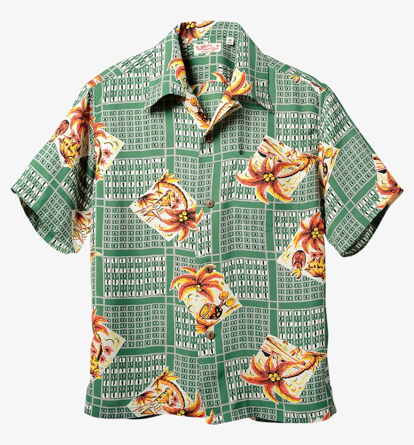 Sun Surf Vintage-style Hawaiian Shirt, Coconut Tree - Aloha Shirt, transparent png #3154270