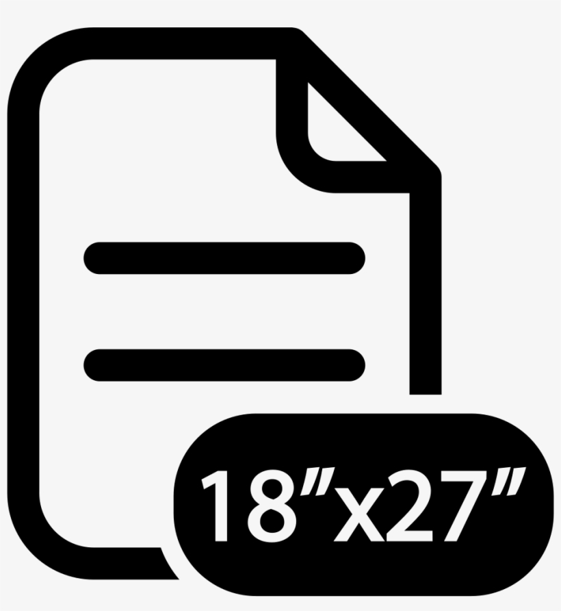 Folded Paper With 18 By 27 Size Comments - Paper Size Icon Png, transparent png #3154404