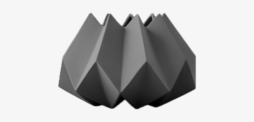 Folded Vase - Small - Menu - Folded Vase - Carbon, transparent png #3154453