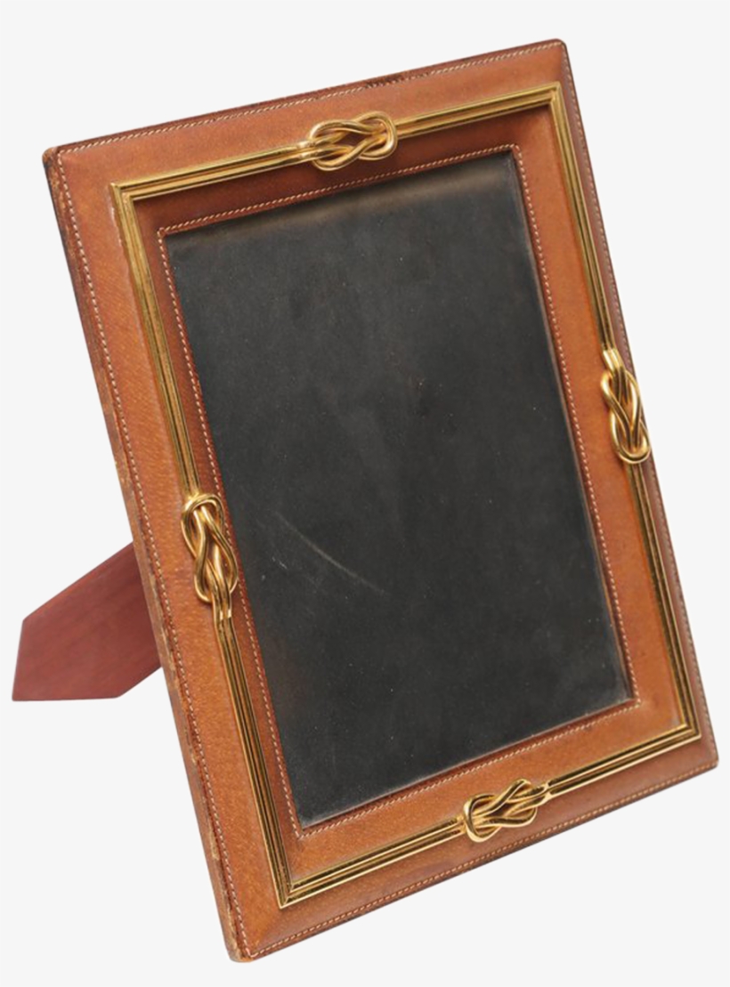 Gucci Vintage Brass Knot And Leather Picture Frame - Leather, transparent png #3155129