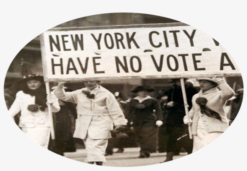 A Bright Red Lip Became The Unofficial Part Of The - Poster: Woman Marching In Parade, 61x46in., transparent png #3155593