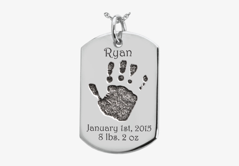 Wholesale Baby Hand-print On Silver Dog Tag Keepsake - Baby Handprint On Dog Tag Keepsake, transparent png #3155594