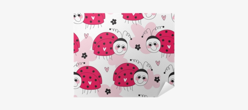Seamless Cute Ladybug Pattern Vector Illustration Poster - Vector Graphics, transparent png #3156491