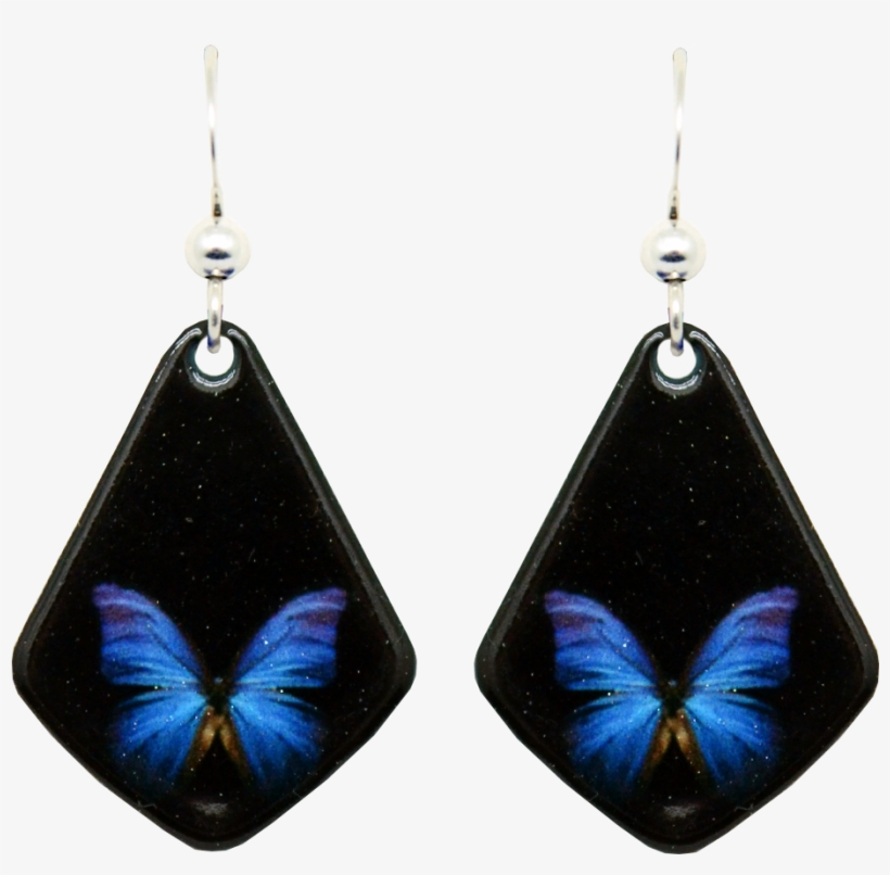 Iridescent Butterfly - Boucles D'oreilles Au Cabochon Vintage Aux Papillons, transparent png #3156530