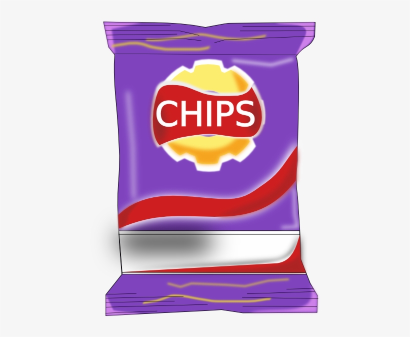 Chips Packet Clip Art At Clker - Chips Bag Clip Art, transparent png #3156553