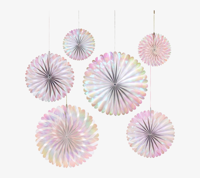 Iridescent Fans - Meri Meri Iridescent Pinwheel Party Decorations Set, transparent png #3156601