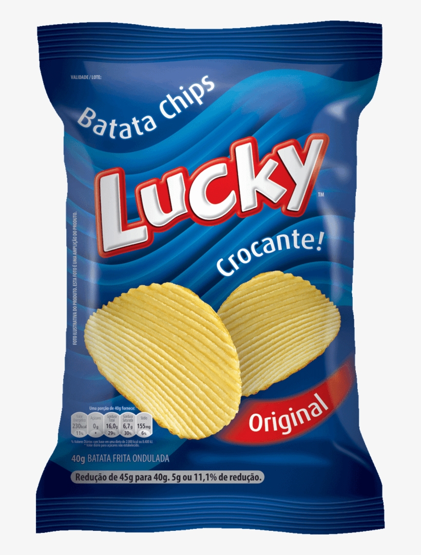 Batata Frita Luck Original 40g, transparent png #3156740