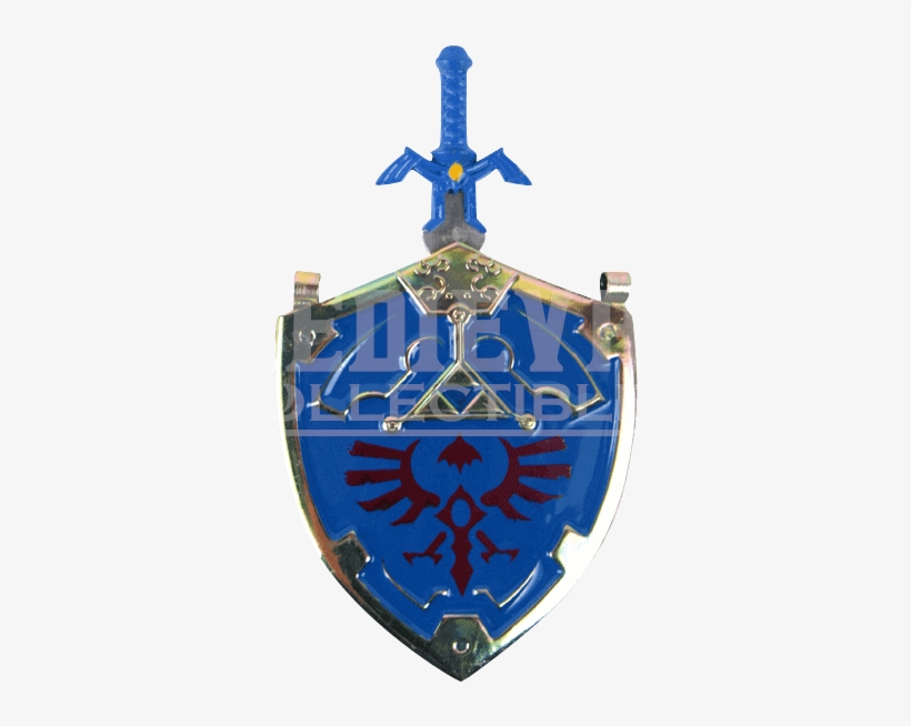 Blue Master Sword And Shield Necklace, transparent png #3157076