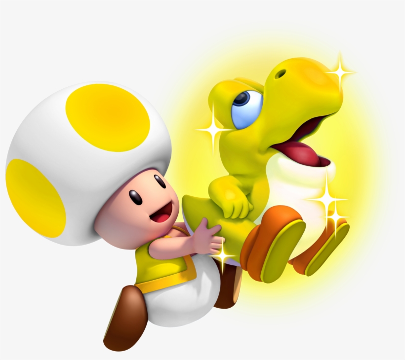 New Super Mario Bros - Toad And Baby Yoshi, transparent png #3157484