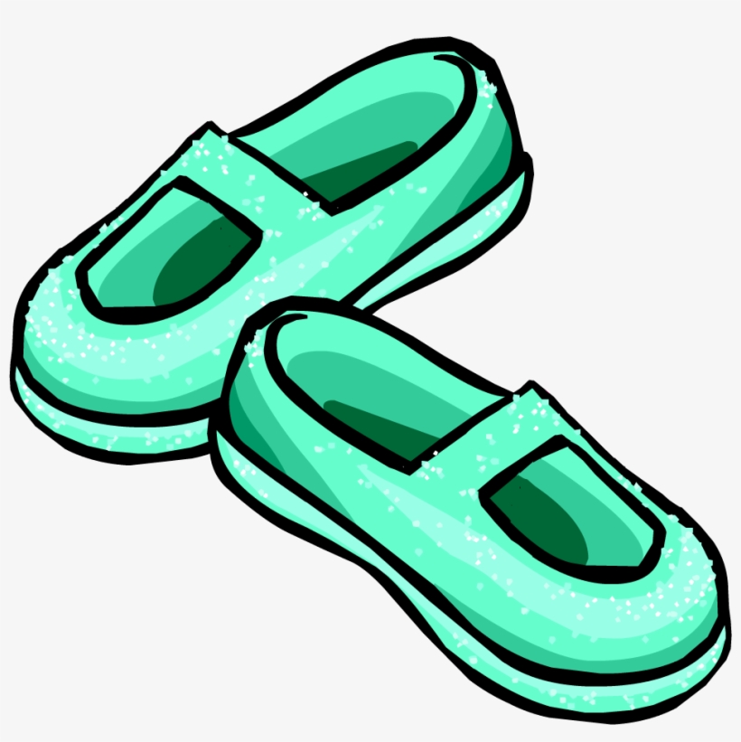 Sparkly Sea Foam Slippers Icon - Club Penguin Rare Shoes, transparent png #3158409