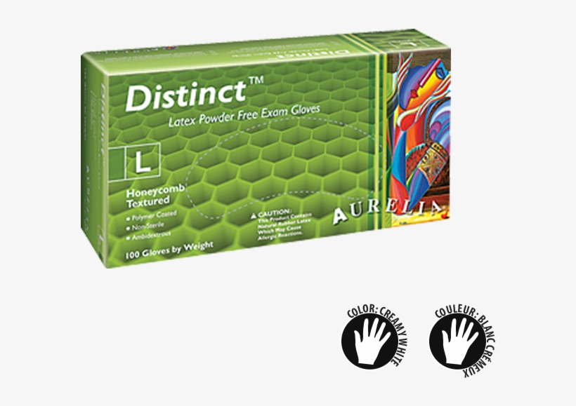 Distinct Latex Gloves - Aurelia Distinct Latex Glove, Powder Free, 9.4" Length,, transparent png #3158481