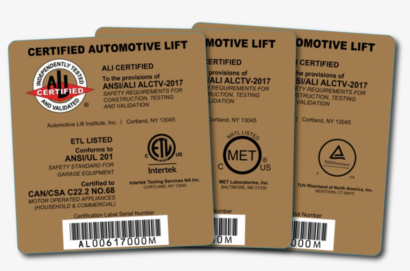 Lifts Must Pass Tougher Testing To Earn Ali Gold Label - Etl, transparent png #3158623