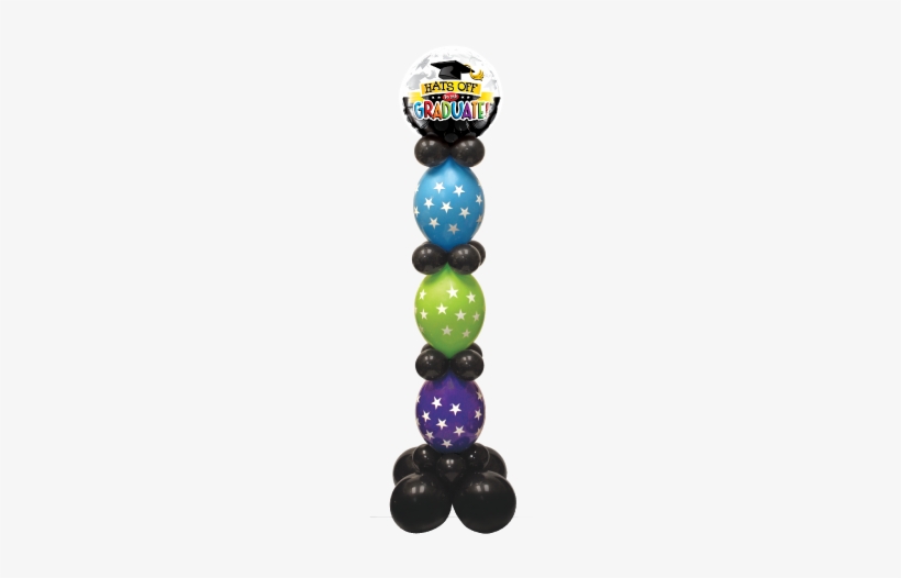 Link A Loon Balloon Column - 18" Round Hats Off To The Graduate Foil Balloon, transparent png #3158797
