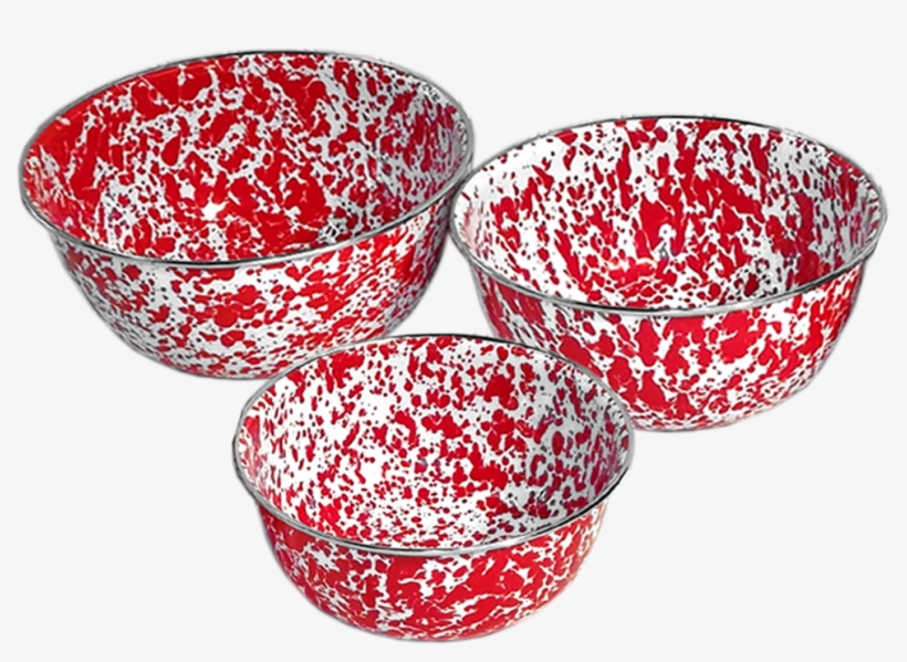 Crow Canyon Home Enamelware 3 Piece Mixing Bowls With, transparent png #3160073