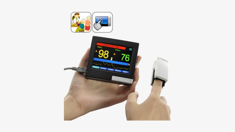 Portable Oximeter And Heart Monitor - Red Led Light Touch Screen Watch With Silicon Watc..., transparent png #3160436