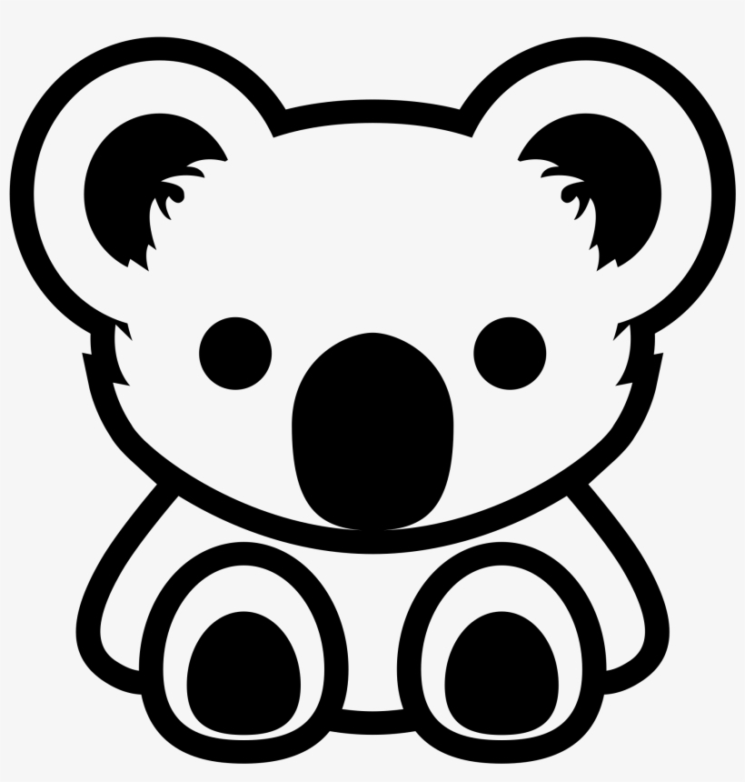 Open - Koala Bear Black And White, transparent png #3160496
