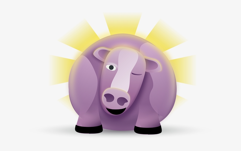 Cow, Purple, Fat, Animal, Mammal, Rays, Sunburst, Wink - Fat Purple Cow, transparent png #3161157