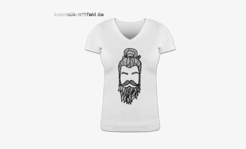 Billig Damen Hipster With Beard And Man Bun Silhouette - T Shirt Kapitän, transparent png #3161998