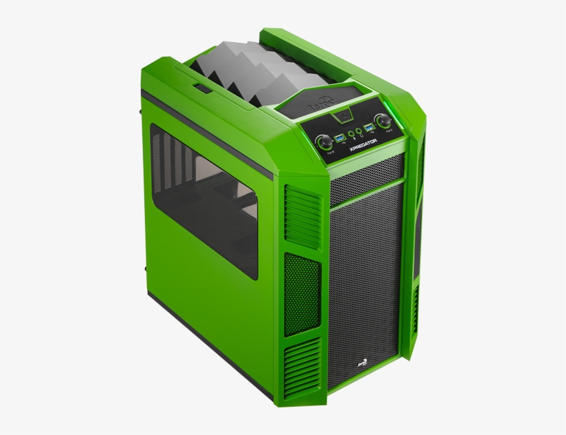 Aerocool Xpredator Cube Green Sff Chassis - Aerocool Xpredator Cube Green, transparent png #3162289