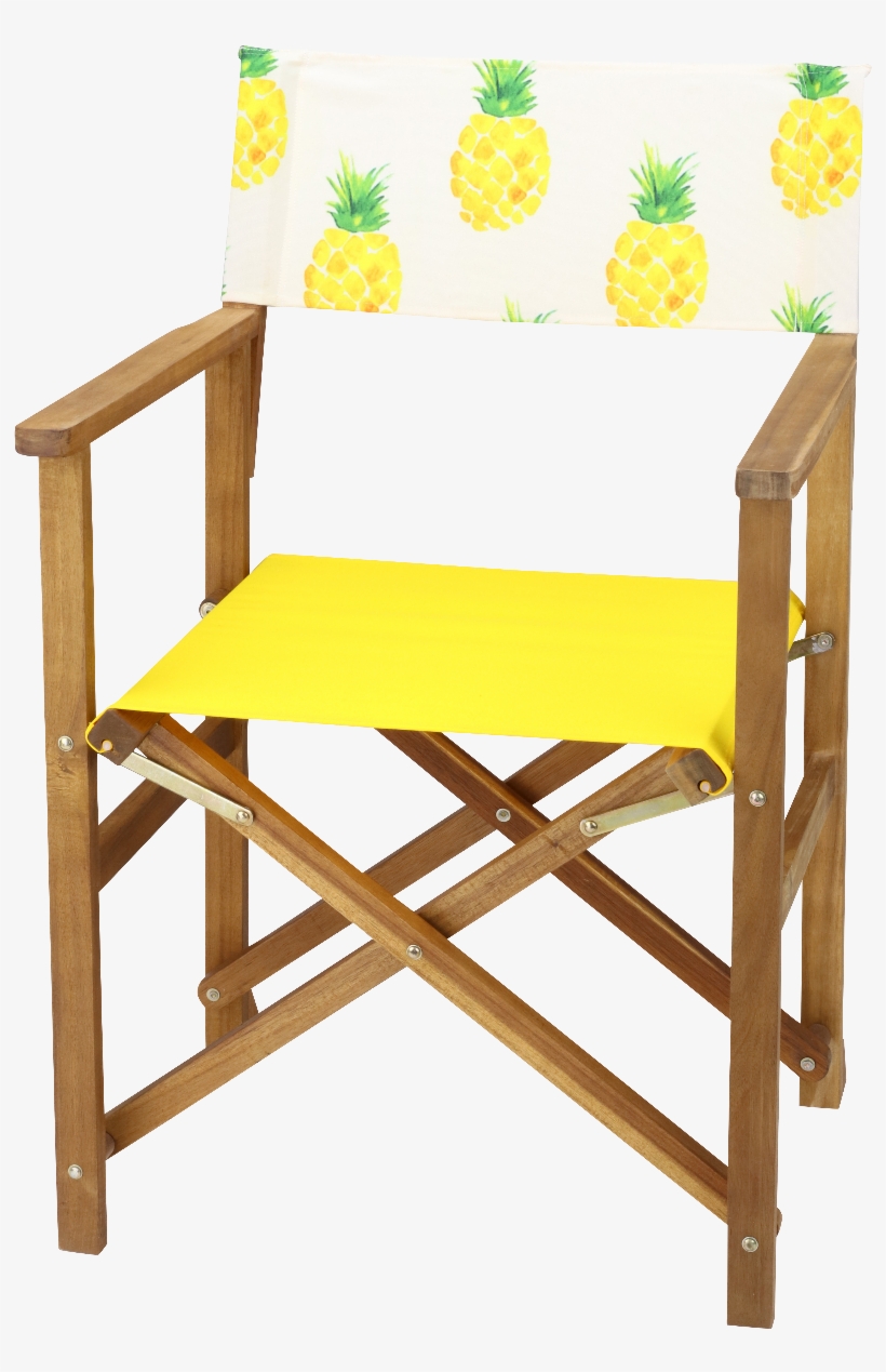 Acacia Hardwood Director Chair Set With Pineapple Print - Chair, transparent png #3162906