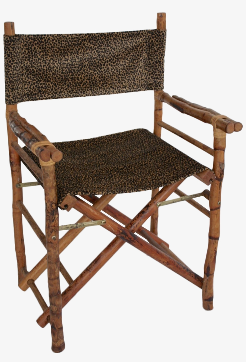 Leopard Print & Faux Bamboo Director's Chair - Director's Chair, transparent png #3162989