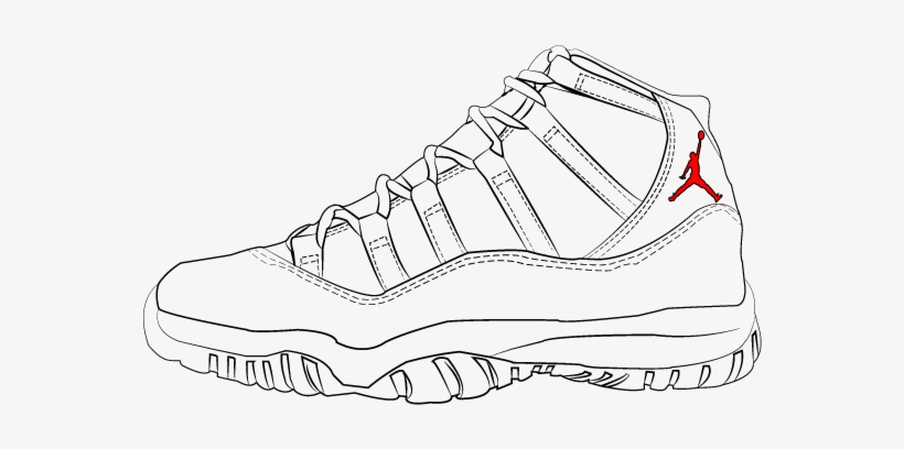 Air Jordan 11 Drawings - Sneakers, transparent png #3163090