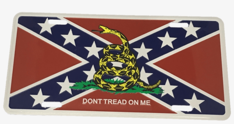 Gadsden "don't Tread On Me" On Confederate Flag License - Heritage Not Hate, transparent png #3163867