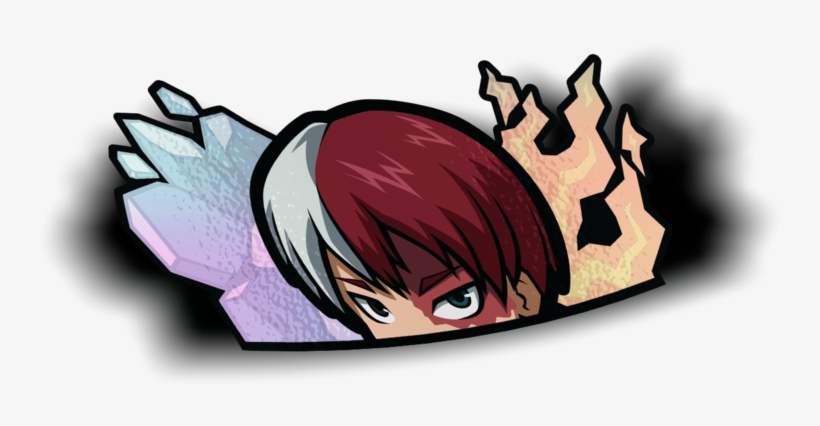 Holographic Shoto Todoroki Peeker Sticker - Sticker, transparent png #3164046