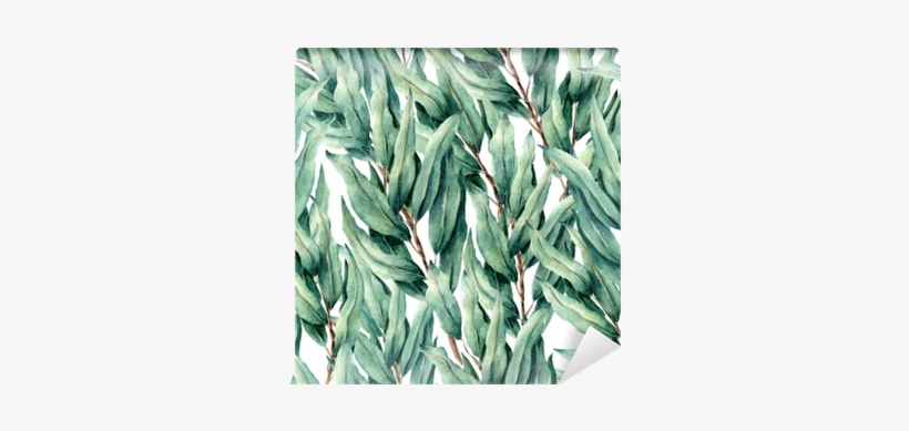 Seamless Pattern With Eucalyptus Leaves - Tapeta Eukaliptus, transparent png #3164397