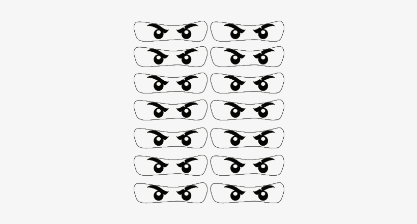 Download Full Pack With All Sizes - Ninjago Eyes Printable Black And White, transparent png #3164903