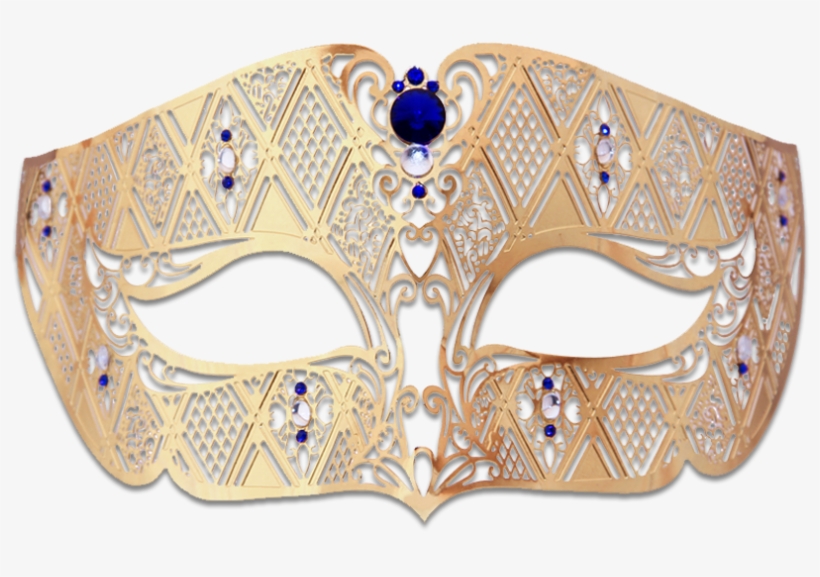 Gold Series Diamond Design Laser Cut Venetian Masquerade - Mask, transparent png #3164961