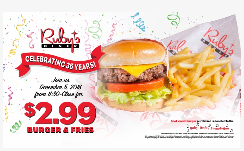 Our Anniversary Burger And Fries Will Be Sold For Only, transparent png #3165119