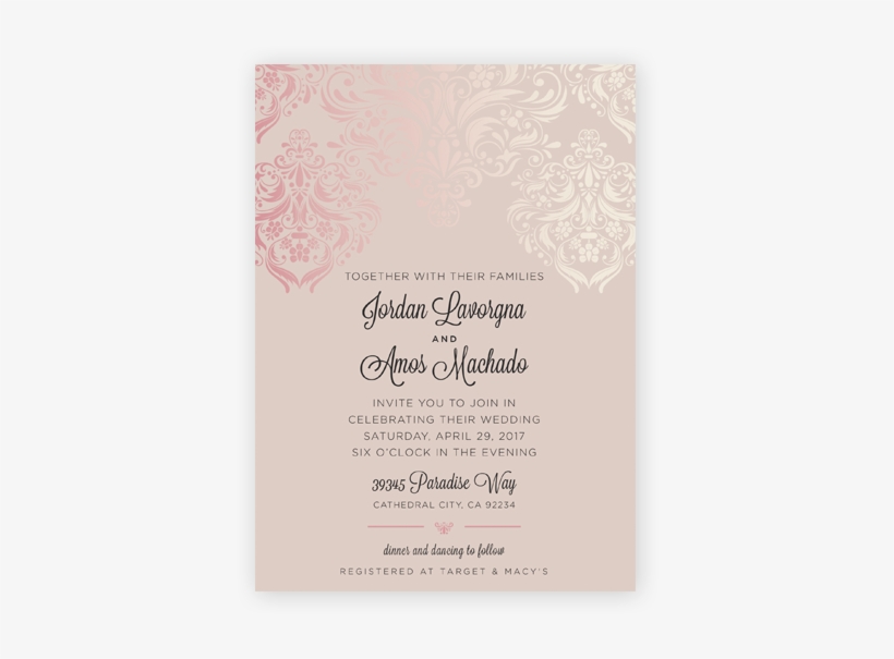 Wedding Invitations Blush Pink Rose Gold - Blush Pink And Rose Gold Wedding Invitations, transparent png #3165234