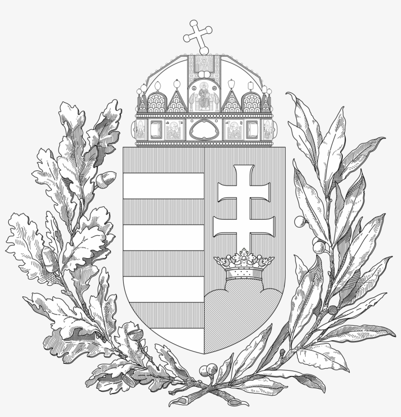 Open - Hungary Coat Of Arms Coloring Page, transparent png #3166408