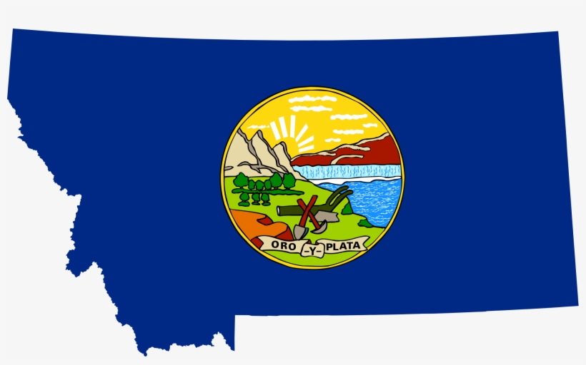 Flag Map Of Montana - Montana Flag And Map, transparent png #3166865