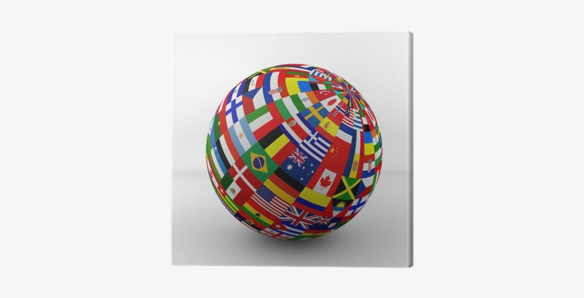 Flag Globe With Different Country Flags Canvas Print - Books Polyglot Learn Languages, transparent png #3166893