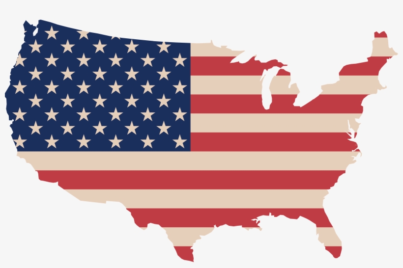 Free Clipart Of A Map Of America With A Flag - United States Flag Sticker, transparent png #3167048