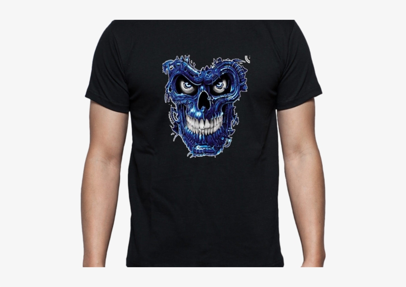 Black T-shirt Front Veiw Terminator Skull - Warhammer T Shirts Tyranids, transparent png #3167575