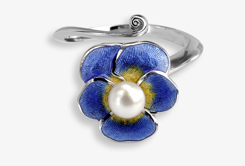 Nicole Barr Designs Sterling Silver Ring Pansy Blue - Nicole Barr Adjustable Blue Pansy Ring - Sterling Silver, transparent png #3168461