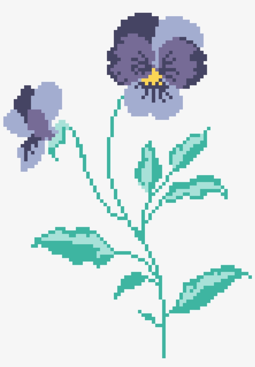 Pansy Flower - Embroidery, transparent png #3168493