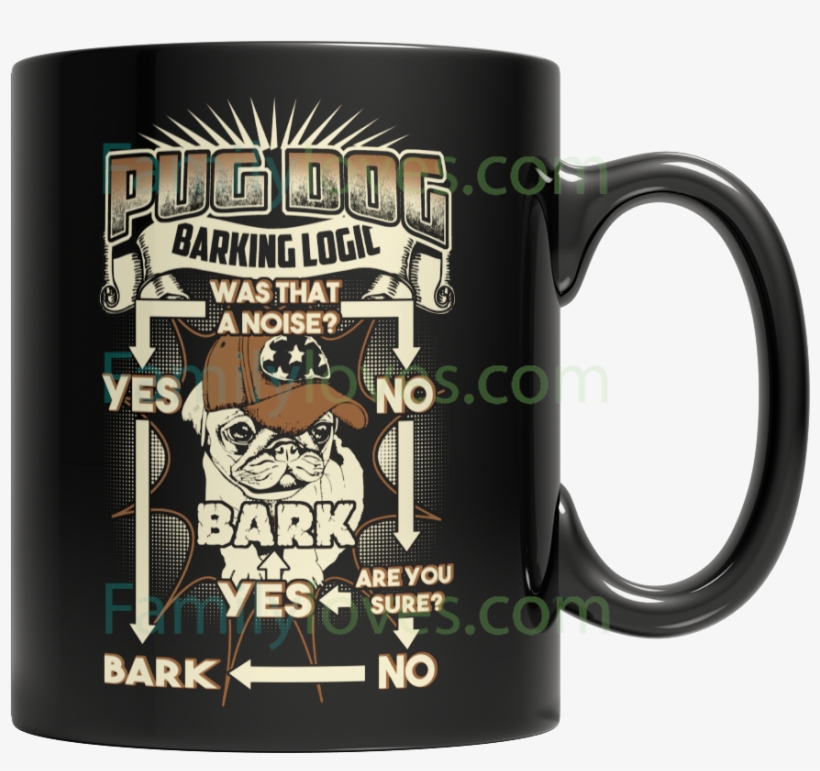 Buy Pug Dog Barking Mug - Mug, transparent png #3168897