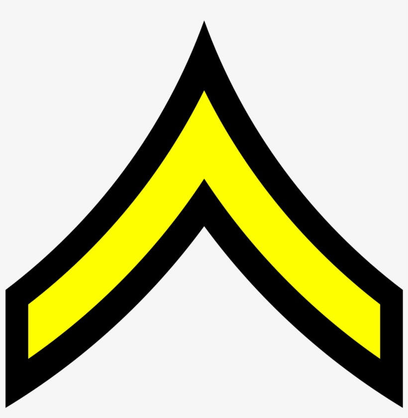 Yellow On Black - Private Rank Symbol, transparent png #3169851