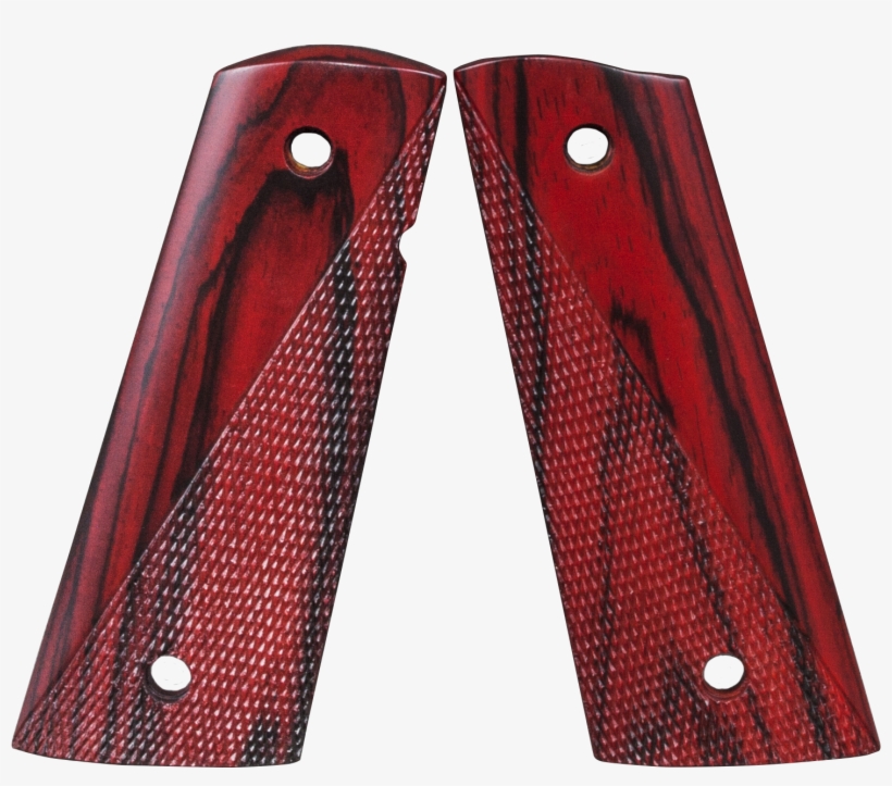 Fusion Firearms Officer Size 1911 Thumb Groove Grips - Officers Size Thumb Groove Grips - Ranger Cut Red Cocobolo, transparent png #3170034