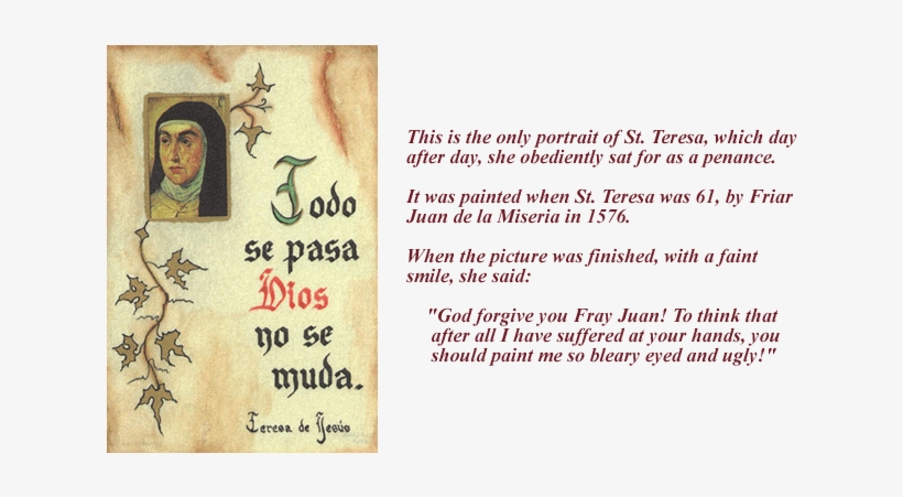 Don Alonso Sanchez De Cepeda By His Second Wife, Doña - Feast Of St Teresa Of Avila, transparent png #3170037