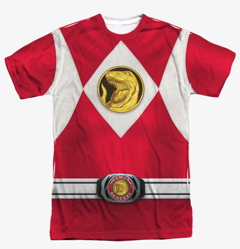 Red Ranger Sublimation Costume Shirt - Red Power Ranger Costume Shirt, transparent png #3170089